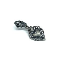 Einzelner Ohrring Madame Black Dame in Silber  MB SCH ROSA CUORE - MB SCH ROSA CUORE